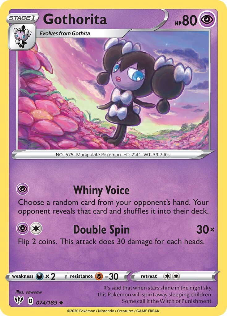 Gothorita 074/201 — Darkness Ablaze (English Pokémon TCG card)