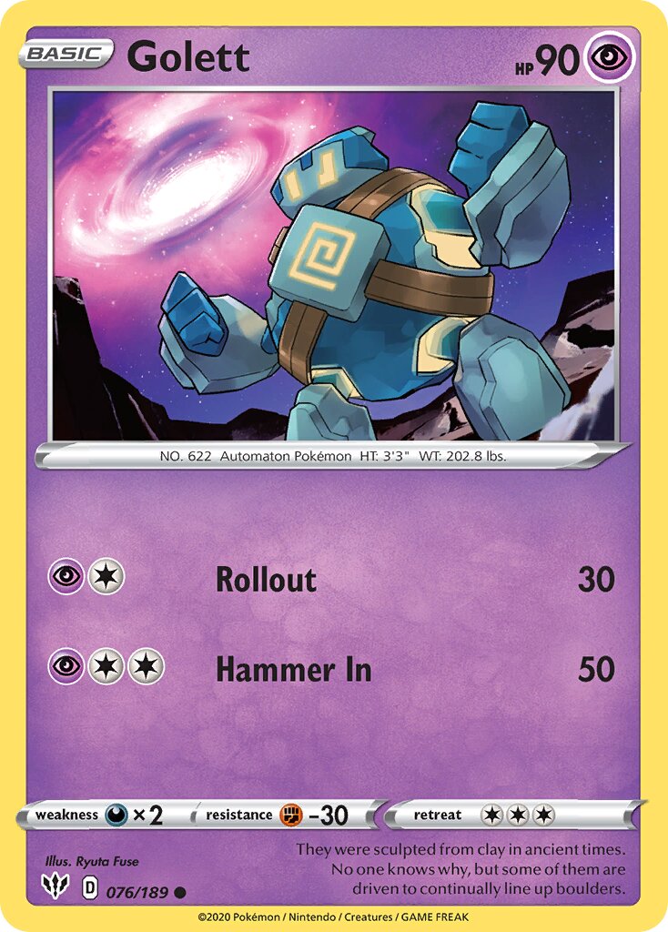 Golett 076/201 — Darkness Ablaze (English Pokémon TCG card)