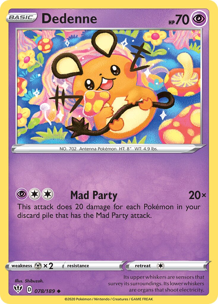 Dedenne 078/201 — Darkness Ablaze (English Pokémon TCG card)