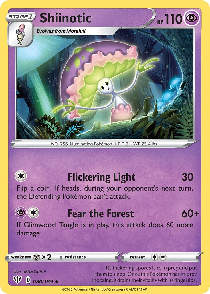 Shiinotic 080/201 — Darkness Ablaze (English Pokémon TCG card)