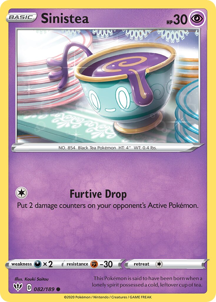Sinistea 082/201 — Darkness Ablaze (English Pokémon TCG card)