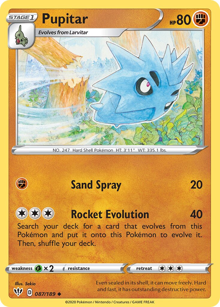 Pupitar 087/201 — Darkness Ablaze (English Pokémon TCG card)