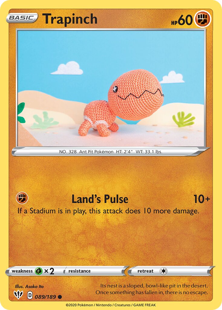 Trapinch 089/201 — Darkness Ablaze (English Pokémon TCG card)