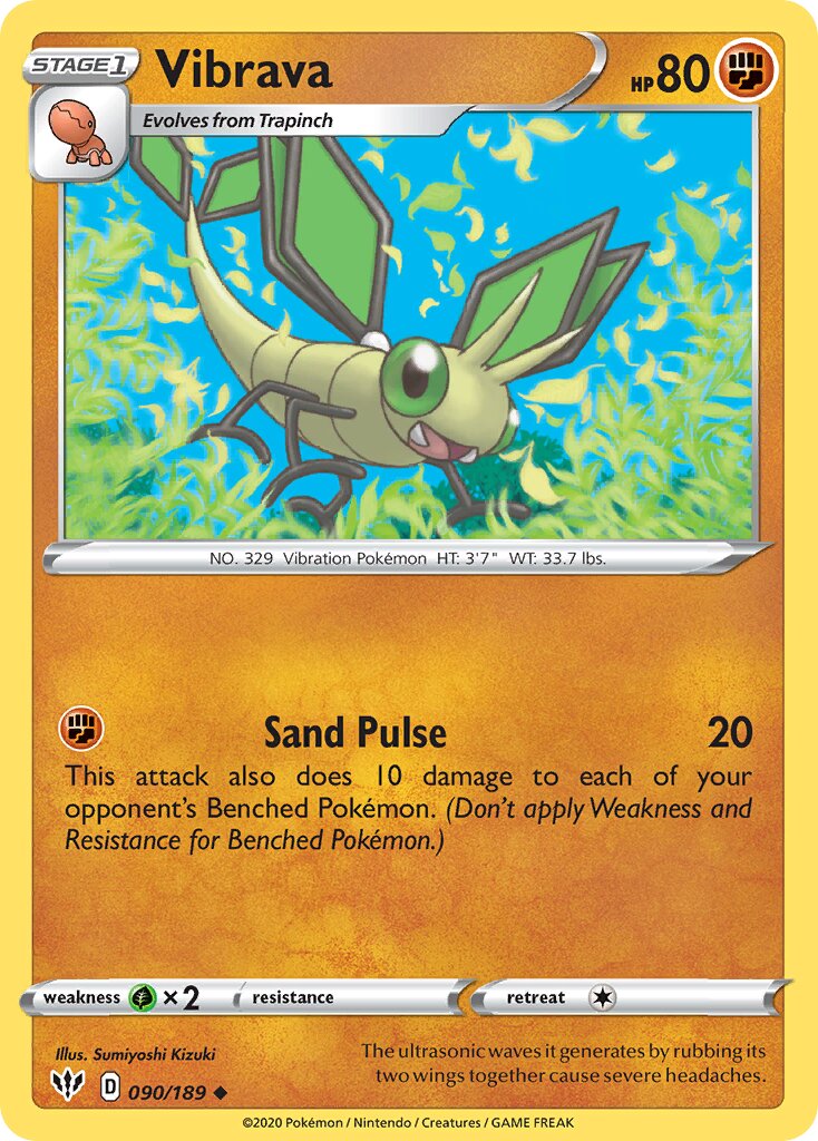 Vibrava 090/201 — Darkness Ablaze (English Pokémon TCG card)