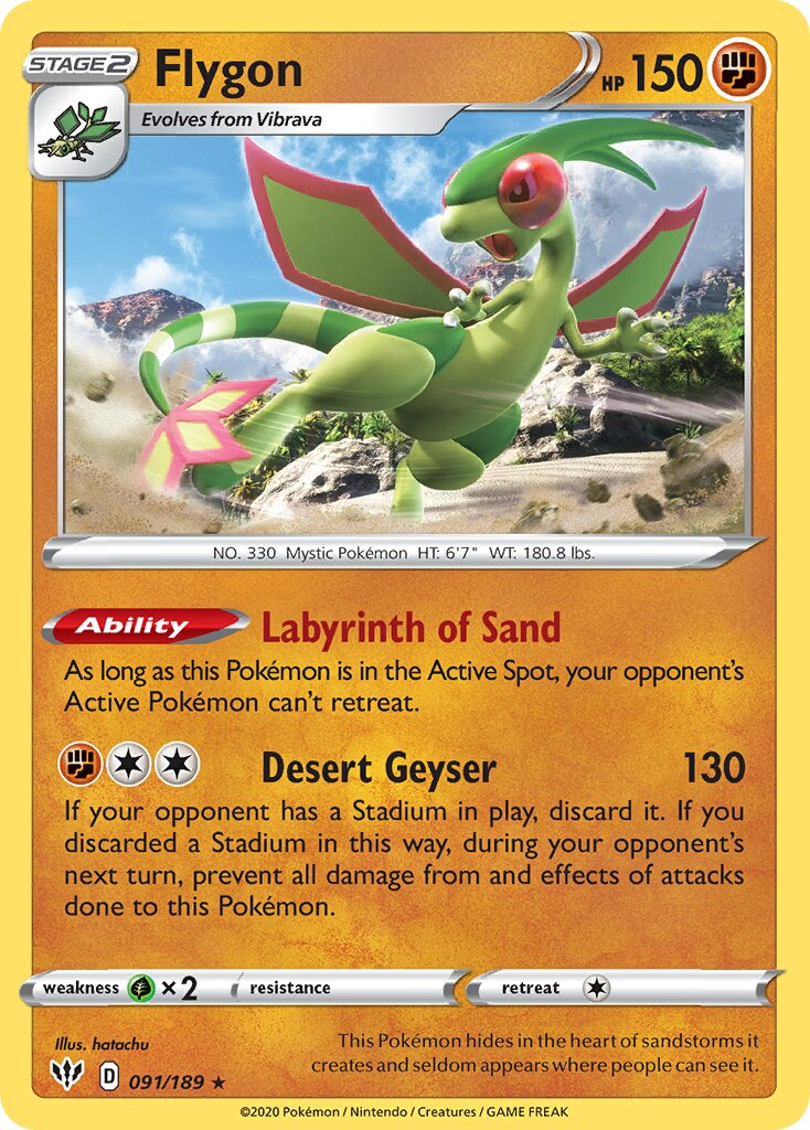 Flygon 091/201 — Darkness Ablaze (English Pokémon TCG card)