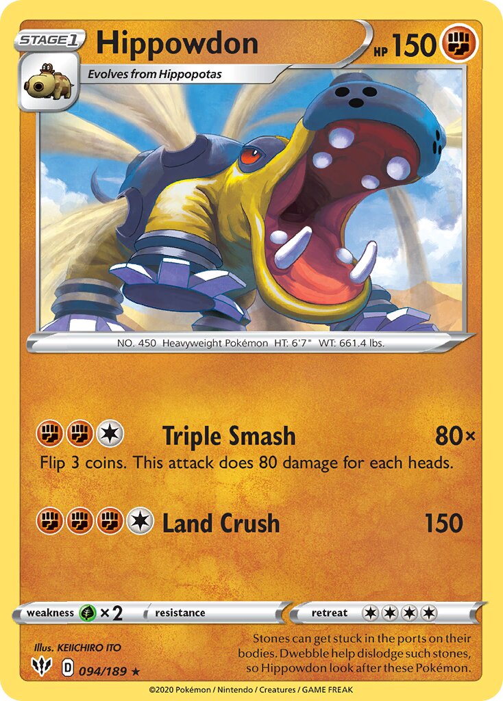 Hippowdon 094/201 — Darkness Ablaze (English Pokémon TCG card)