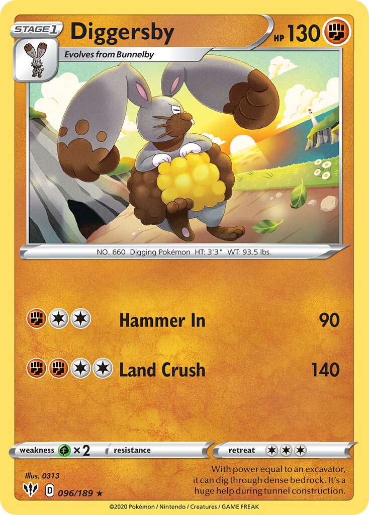 Diggersby 096/201 — Darkness Ablaze (English Pokémon TCG card)