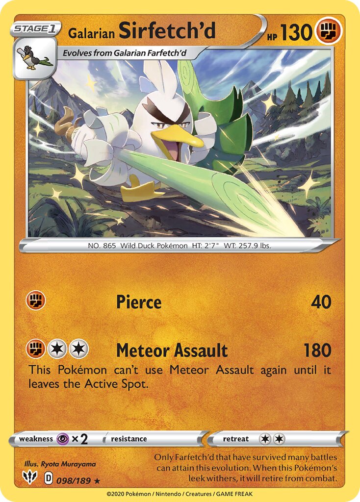 Galarian Sirfetch'd 098/201 — Darkness Ablaze (English Pokémon TCG card)