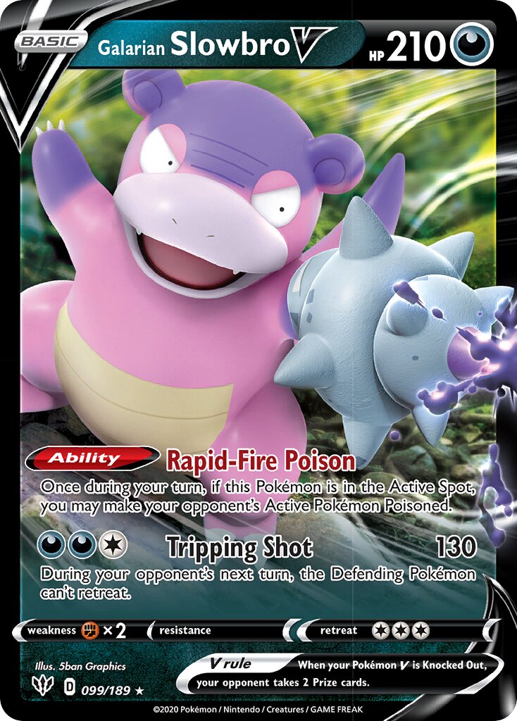 Galarian Slowbro V 099/201 — Darkness Ablaze (English Pokémon TCG card)