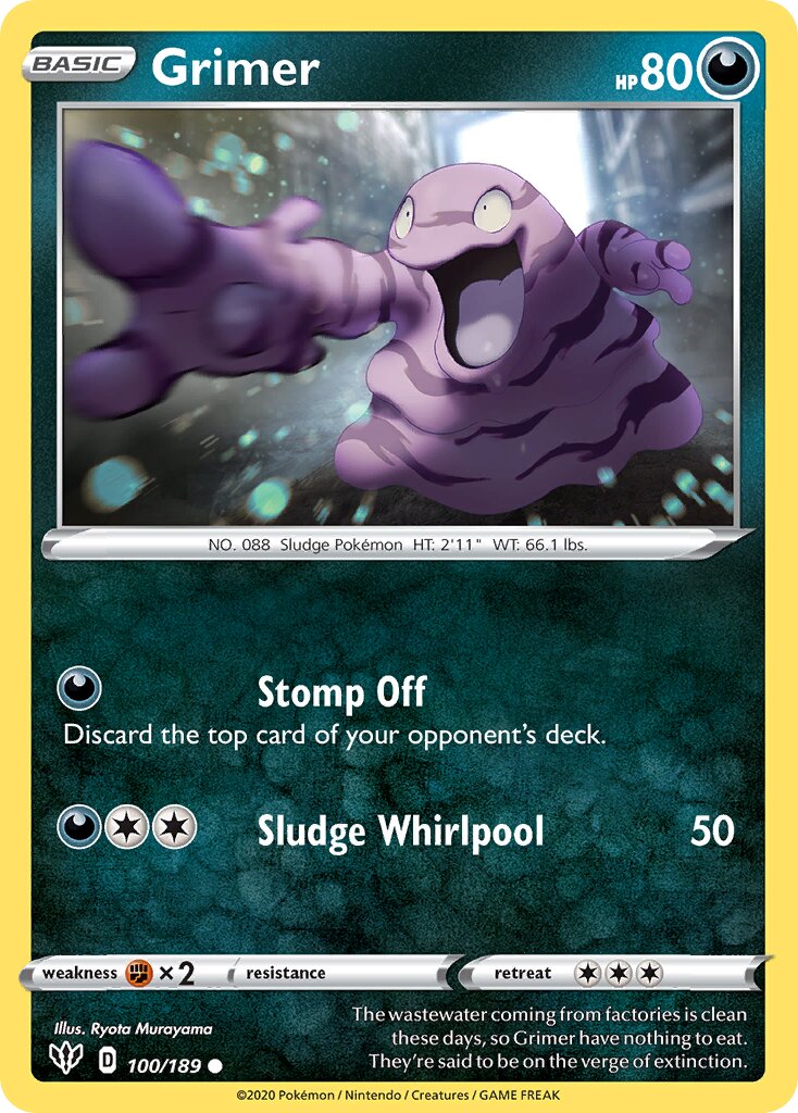 Grimer 100/201 — Darkness Ablaze (English Pokémon TCG card)