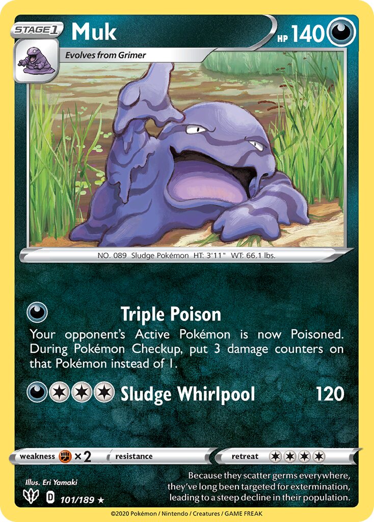 Muk 101/201 — Darkness Ablaze (English Pokémon TCG card)