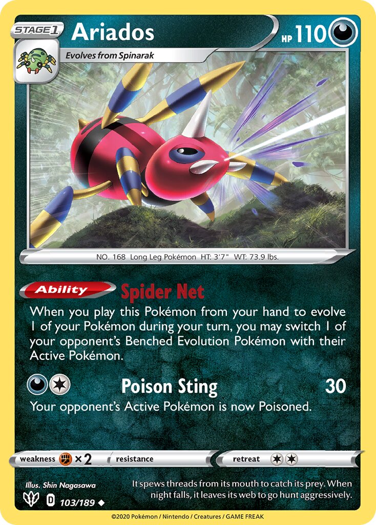 Ariados 103/201 — Darkness Ablaze (English Pokémon TCG card)