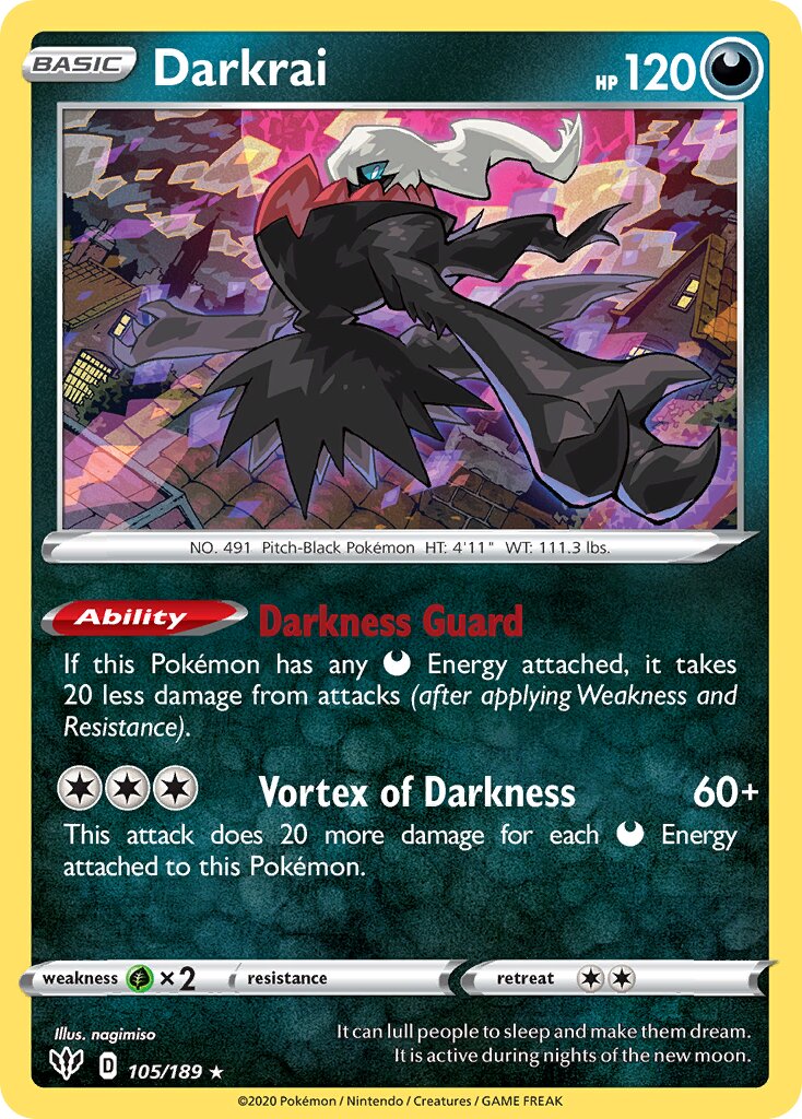 Darkrai 105/201 — Darkness Ablaze (English Pokémon TCG card)