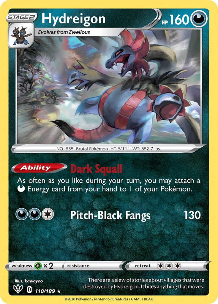 Hydreigon 110/201 — Darkness Ablaze (English Pokémon TCG card)