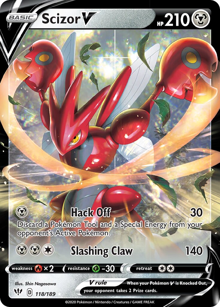 Scizor V 118/201 — Darkness Ablaze (English Pokémon TCG card)