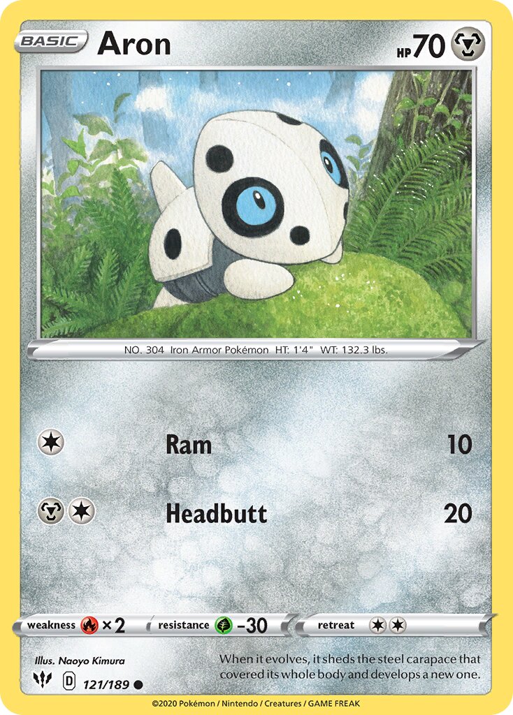 Aron 121/201 — Darkness Ablaze (English Pokémon TCG card)