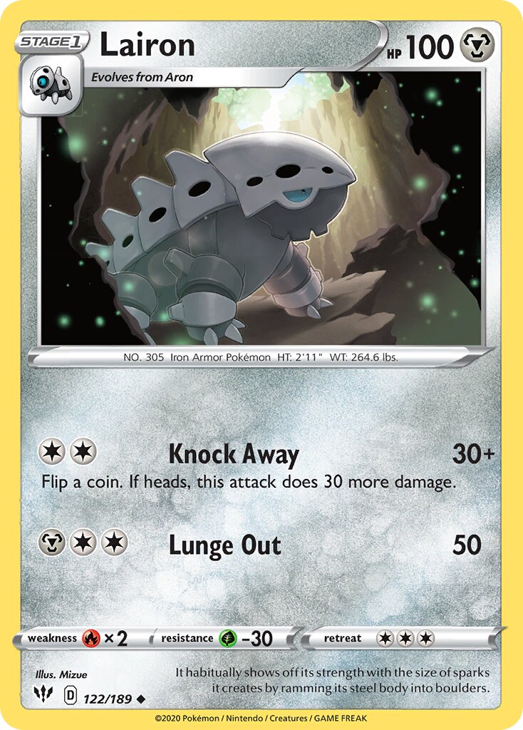 Lairon 122/201 — Darkness Ablaze (English Pokémon TCG card)