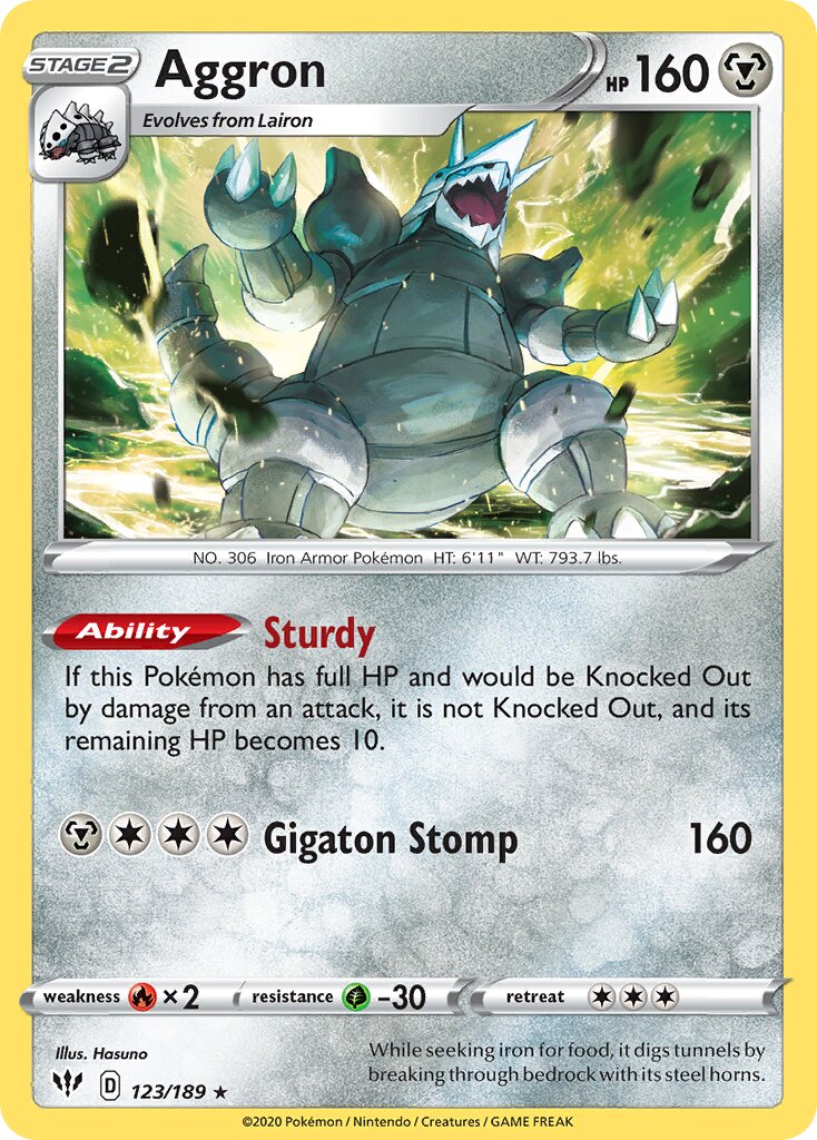 Aggron 123/201 — Darkness Ablaze (English Pokémon TCG card)