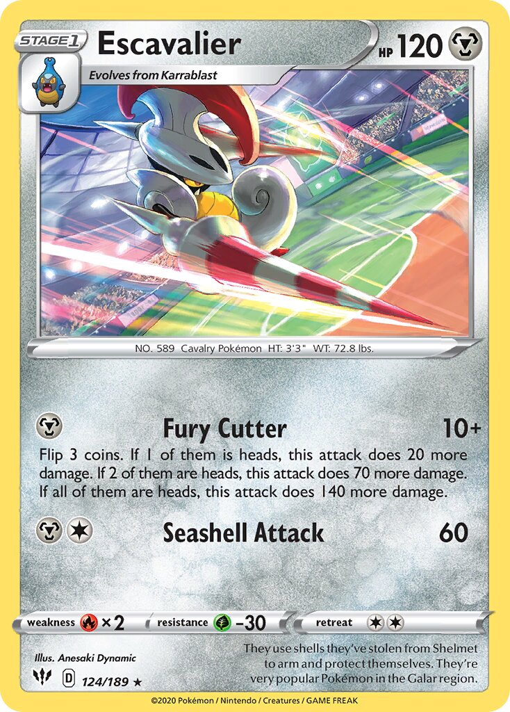 Escavalier 124/201 — Darkness Ablaze (English Pokémon TCG card)