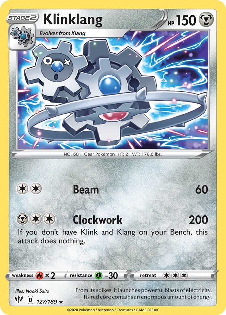 Klinklang 127/201 — Darkness Ablaze (English Pokémon TCG card)