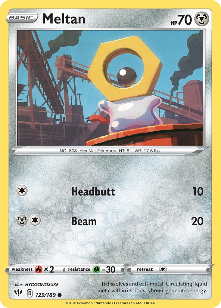 Meltan 129/201 — Darkness Ablaze (English Pokémon TCG card)