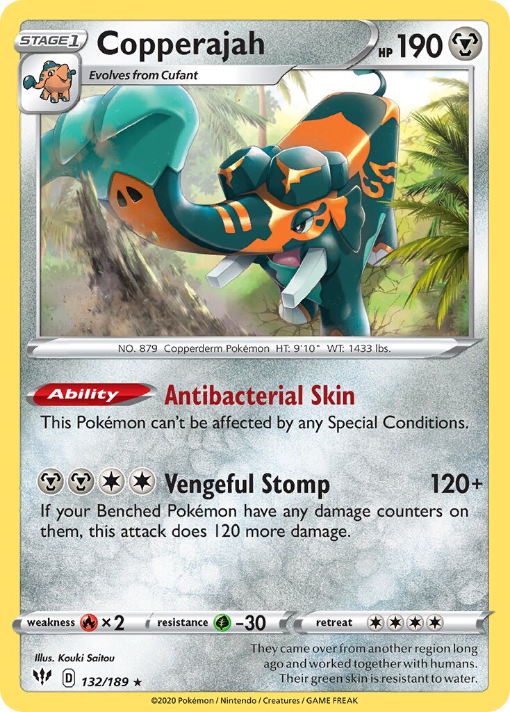 Copperajah 132/201 — Darkness Ablaze (English Pokémon TCG card)