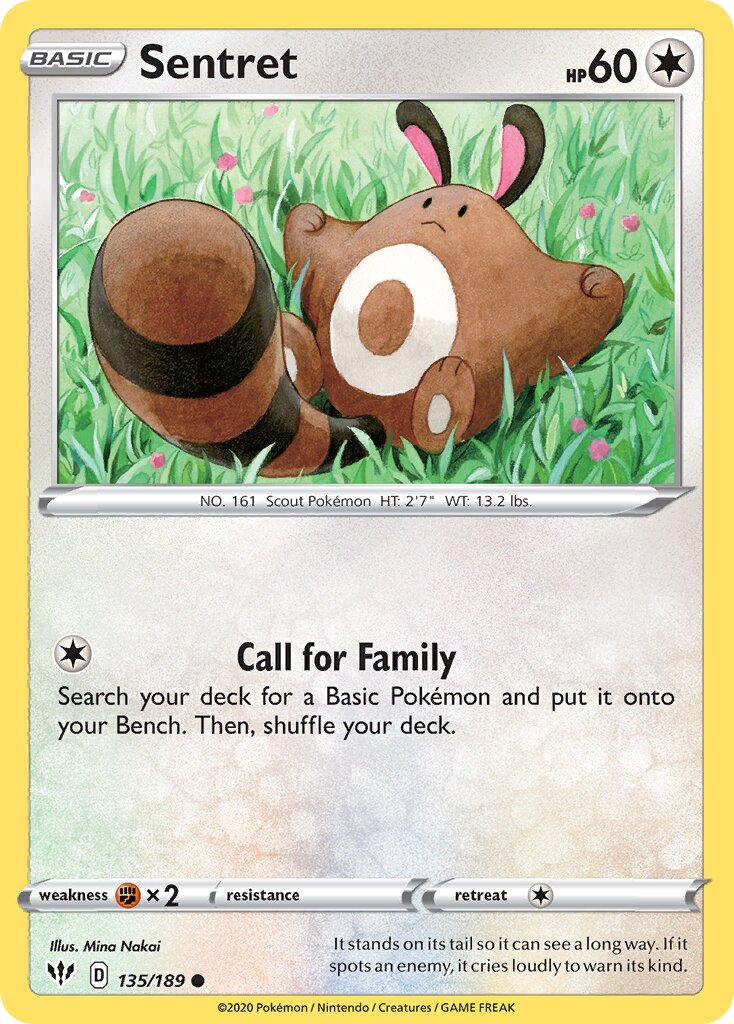Sentret 135/201 — Darkness Ablaze (English Pokémon TCG card)