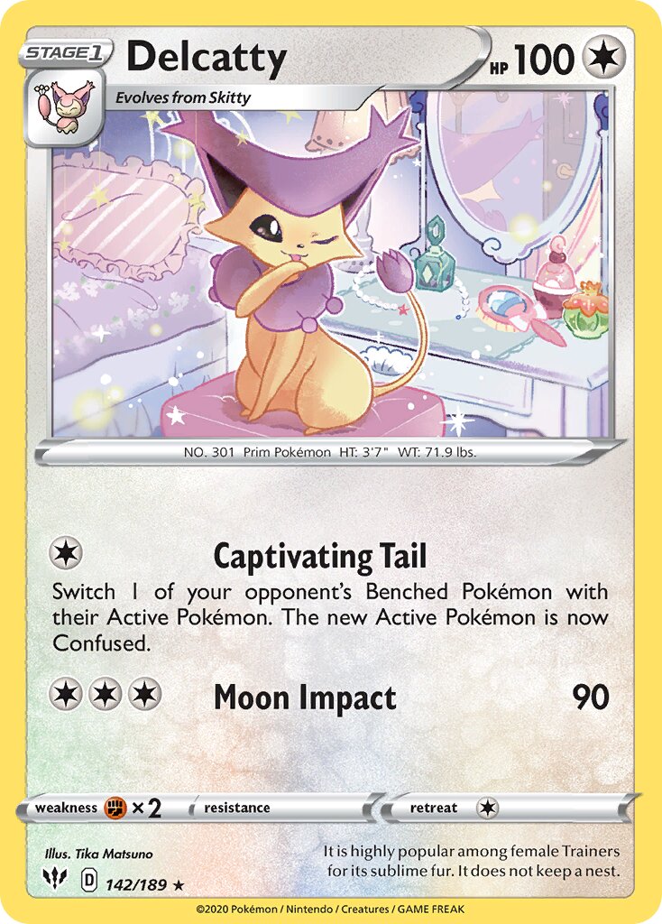 Delcatty 142/201 — Darkness Ablaze (English Pokémon TCG card)