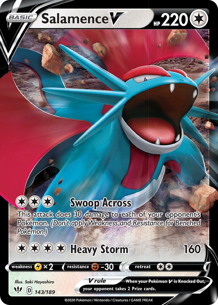 Salamence V 143/201 — Darkness Ablaze (English Pokémon TCG card)