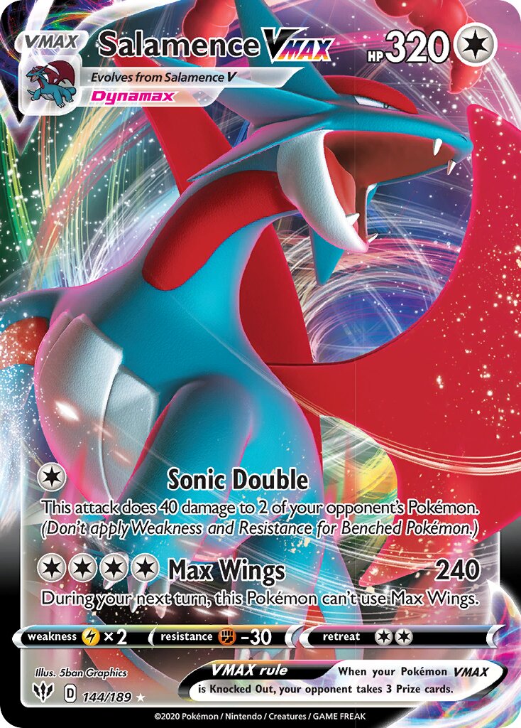 Salamence VMAX 144/201 — Darkness Ablaze (English Pokémon TCG card)