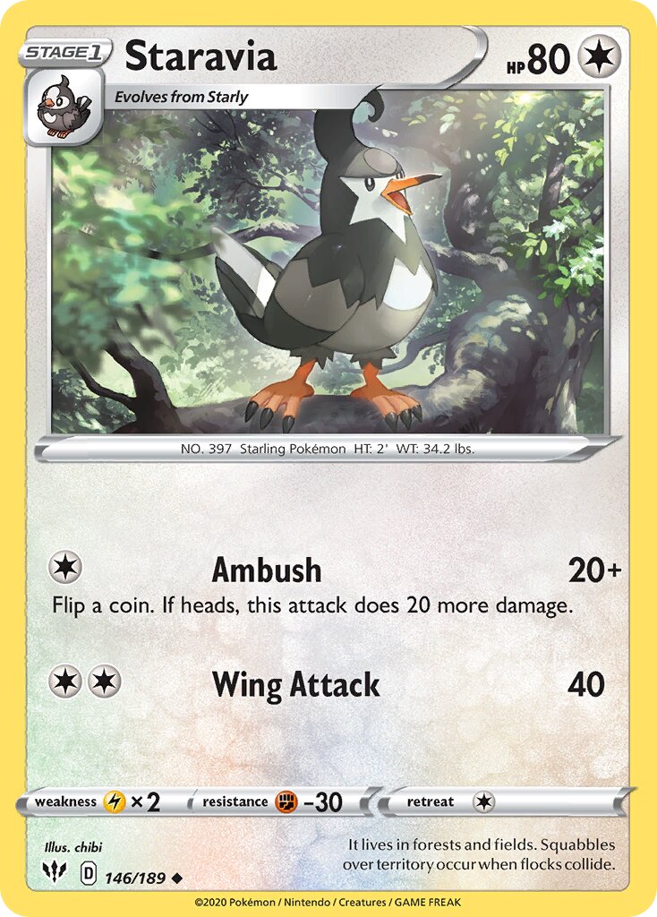 Staravia 146/201 — Darkness Ablaze (English Pokémon TCG card)