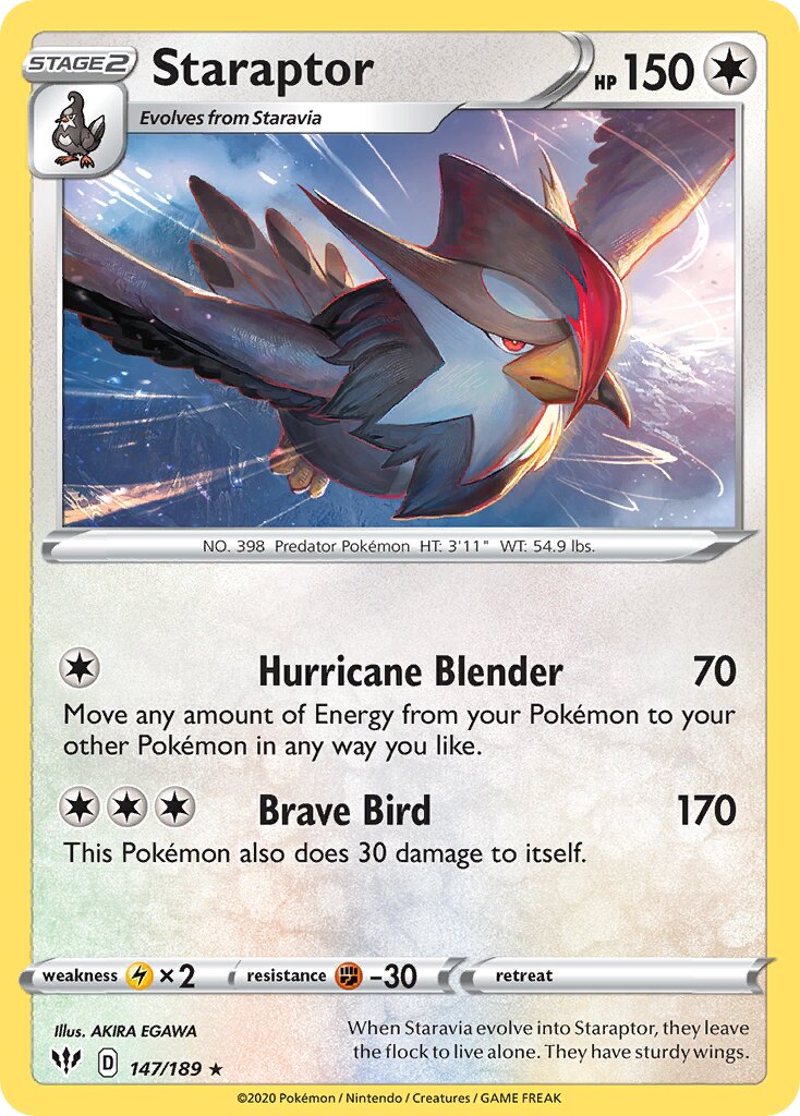 Staraptor 147/201 — Darkness Ablaze (English Pokémon TCG card)