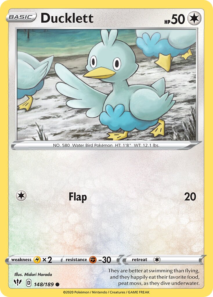 Ducklett 148/201 — Darkness Ablaze (English Pokémon TCG card)