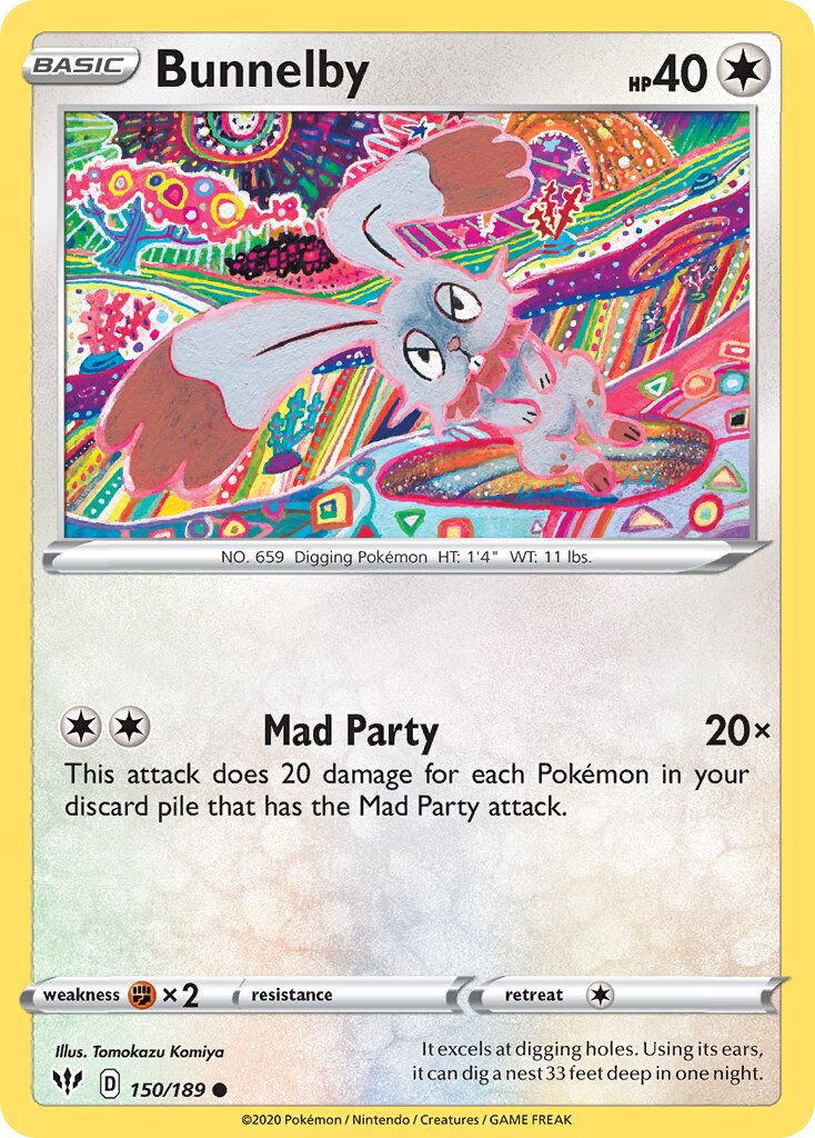 Bunnelby 150/201 — Darkness Ablaze (English Pokémon TCG card)