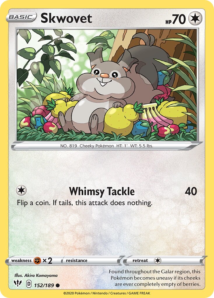 Skwovet 152/201 — Darkness Ablaze (English Pokémon TCG card)