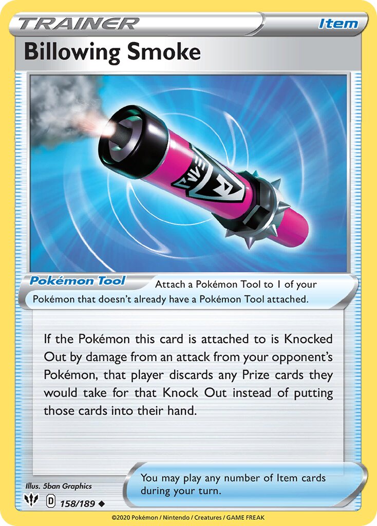Billowing Smoke 158/201 — Darkness Ablaze (English Pokémon TCG card)