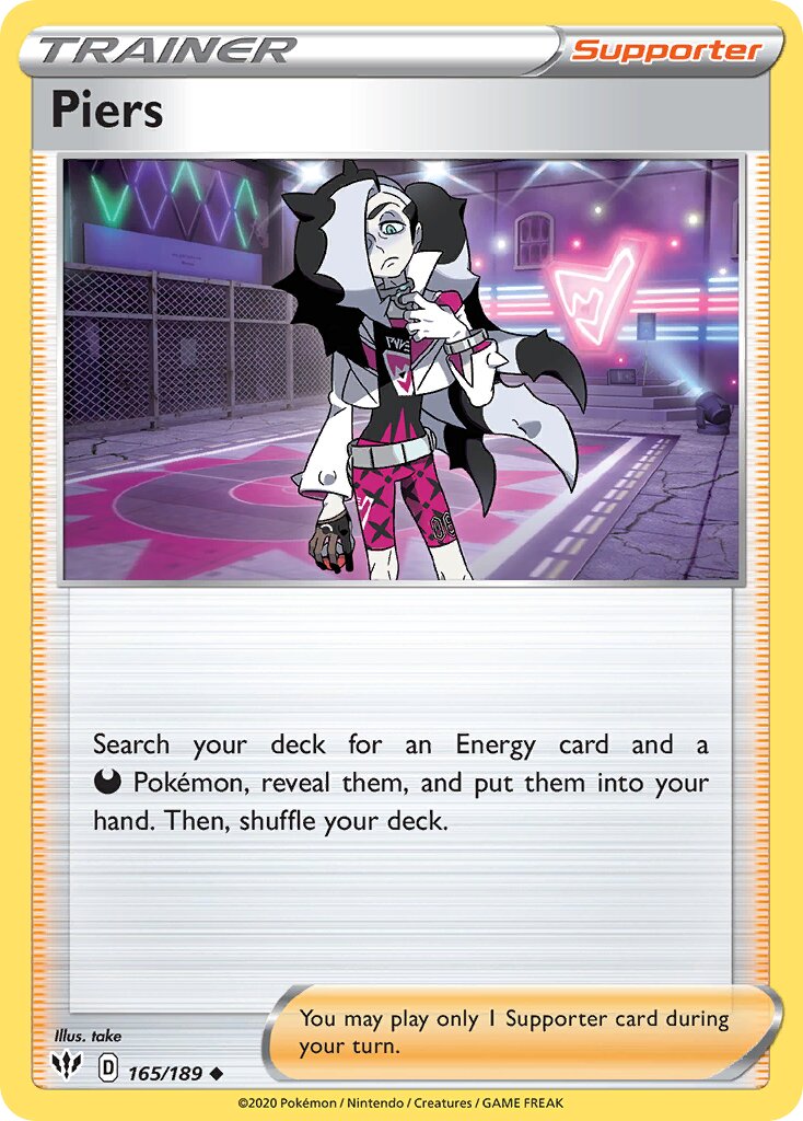 Piers 165/201 — Darkness Ablaze (English Pokémon TCG card)