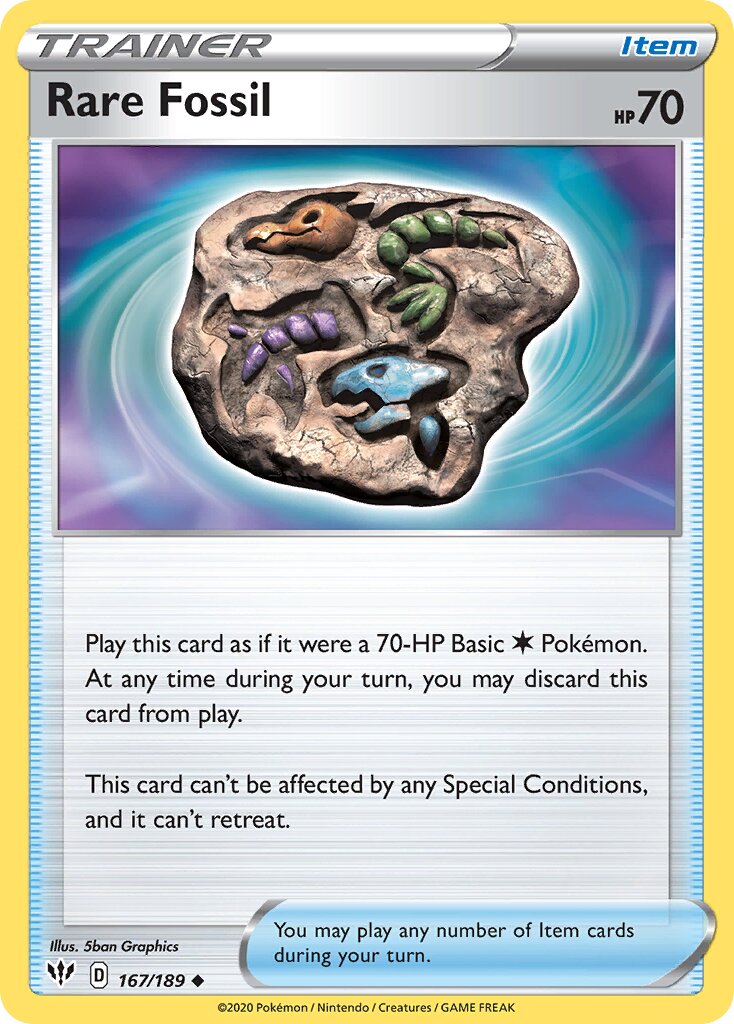 Rare Fossil 167/201 — Darkness Ablaze (English Pokémon TCG card)