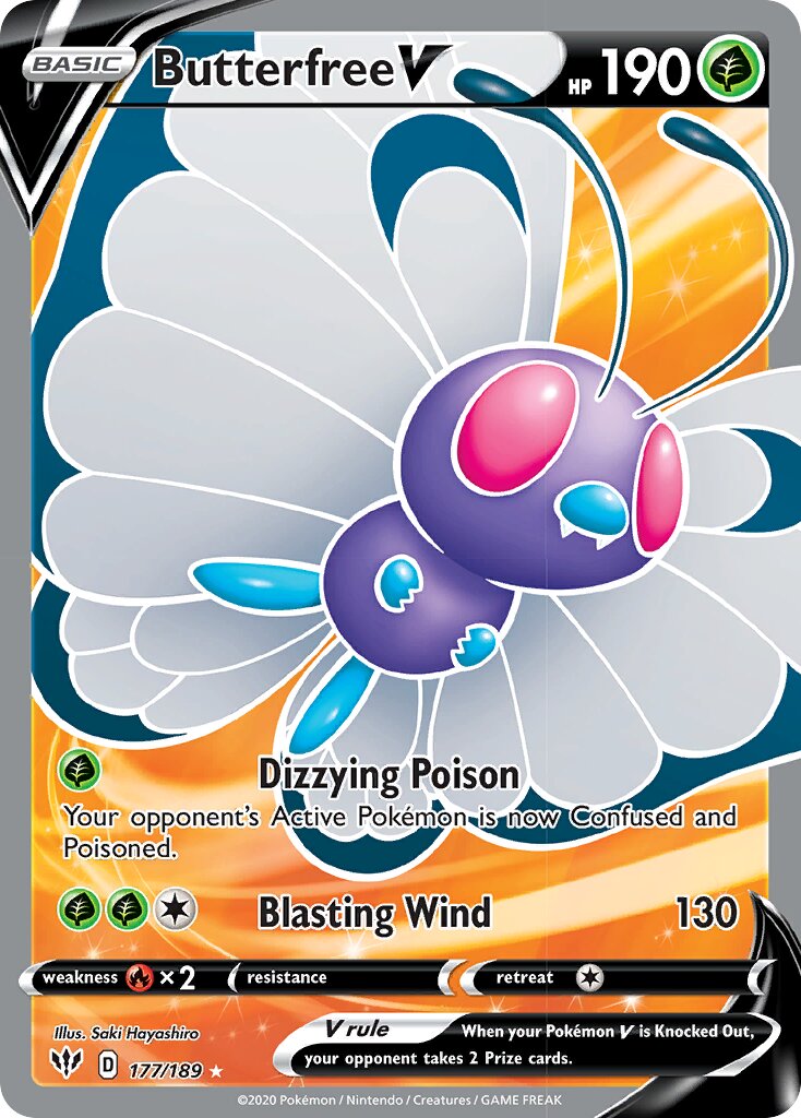 Butterfree V 177/201 — Darkness Ablaze (English Pokémon TCG card)