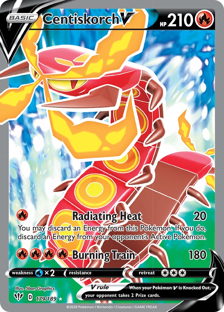 Centiskorch V 179/201 — Darkness Ablaze (English Pokémon TCG card)
