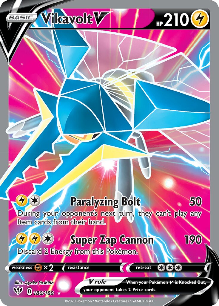 Vikavolt V 180/201 — Darkness Ablaze (English Pokémon TCG card)