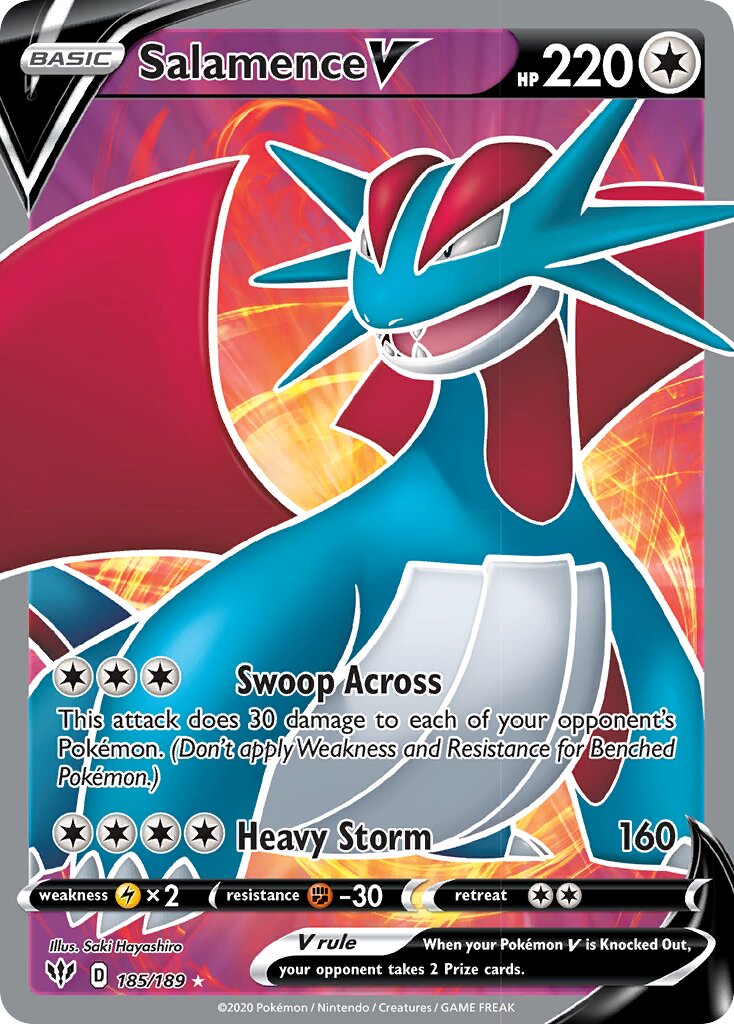 Salamence V 185/201 — Darkness Ablaze (English Pokémon TCG card)