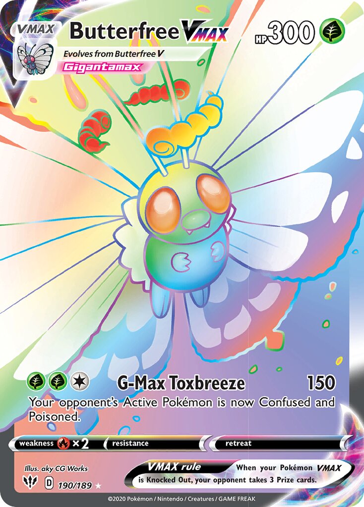 Butterfree VMAX 190/201 — Darkness Ablaze (English Pokémon TCG card)