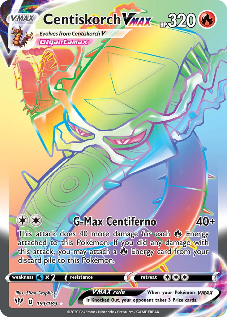 Centiskorch VMAX 191/201 — Darkness Ablaze (English Pokémon TCG card)