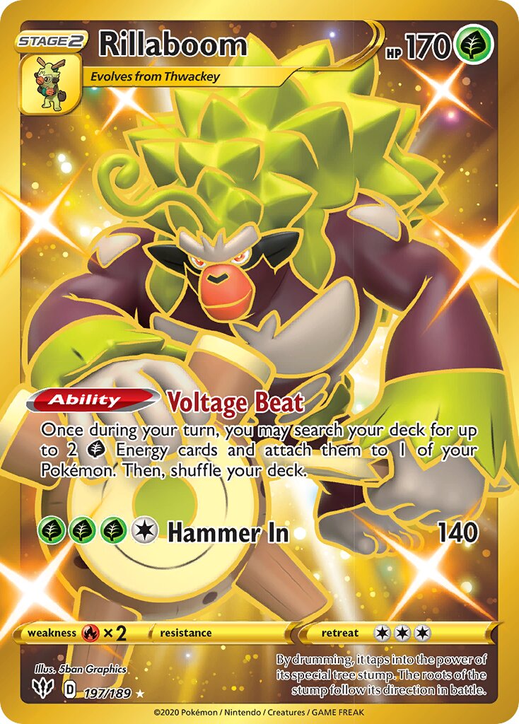 Rillaboom 197/201 — Darkness Ablaze (English Pokémon TCG card)