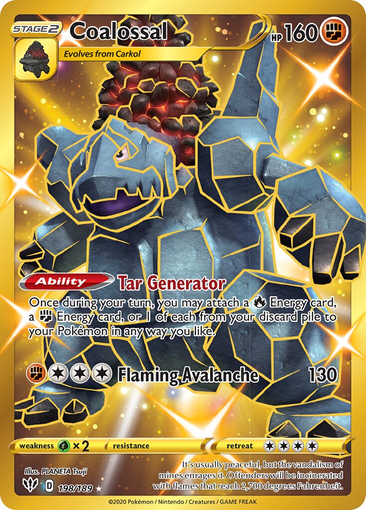 Coalossal 198/201 — Darkness Ablaze (English Pokémon TCG card)