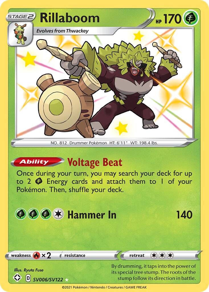 Rillaboom 006/195 — Shining Fates (English Pokémon TCG card)
