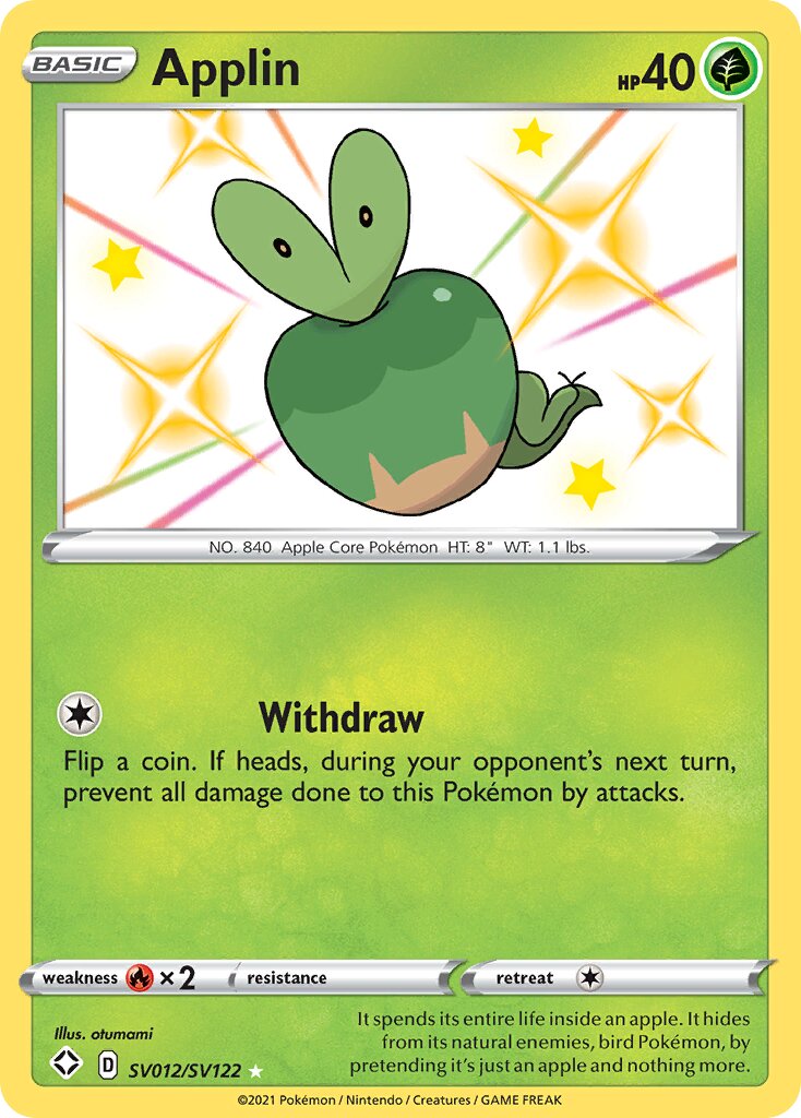 Applin 012/195 — Shining Fates (English Pokémon TCG card)