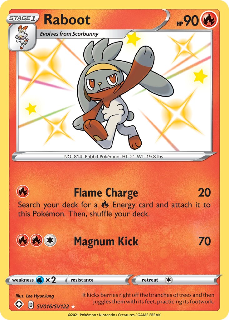 Raboot 016/195 — Shining Fates (English Pokémon TCG card)