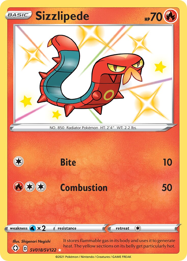 Sizzlipede 018/195 — Shining Fates (English Pokémon TCG card)